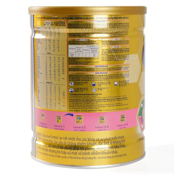Sữa bột Enfamil A + 2 900g 360° Brain DHA+ với MFGM PRO cho trẻ từ 6 - 12 tháng tuổi