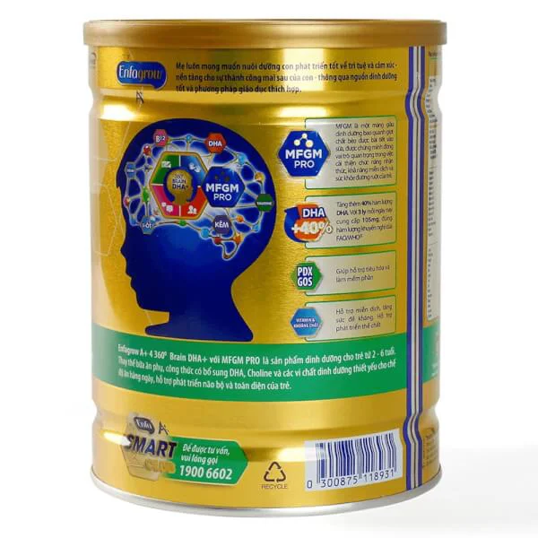 Sữa bột Enfagrow A + 4 900g 360 Brain DHA+ với MFGM PRO, hương Vanilla
