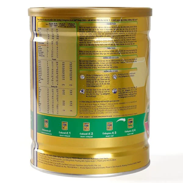 Sữa bột Enfagrow A + 4 900g 360 Brain DHA+ với MFGM PRO, hương Vanilla