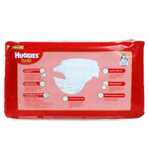 Tã dán Huggies Gold cao cấp đỏ S, 4-8kg, 40 miếng