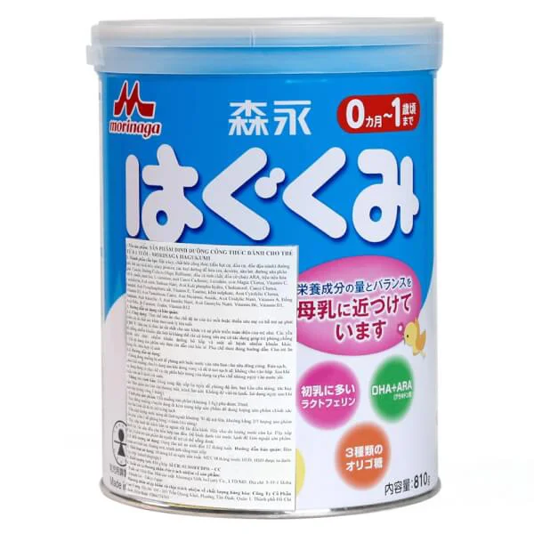 Sữa bột Morinaga Hagukumi số 1, 0-12 tháng, 810g Nhật Bản