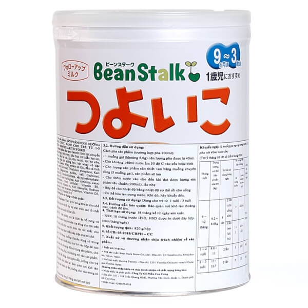 Sữa bột TSUYOIKO BeanStalk, 820g Nhật Bản