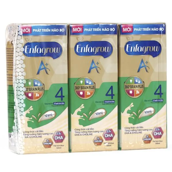 Sữa nước Enfagrow A+ 4 RTD Vani 180ml, Lốc 3 hộp