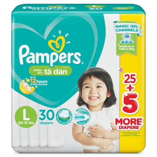 Tã dán Pampers Nhập khẩu L 30 miếng