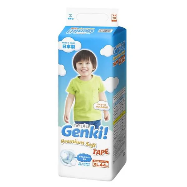 Bỉm tã dán Genki size XL 44 miếng (12-17kg)  (giao bao bì ngẫu nhiên)