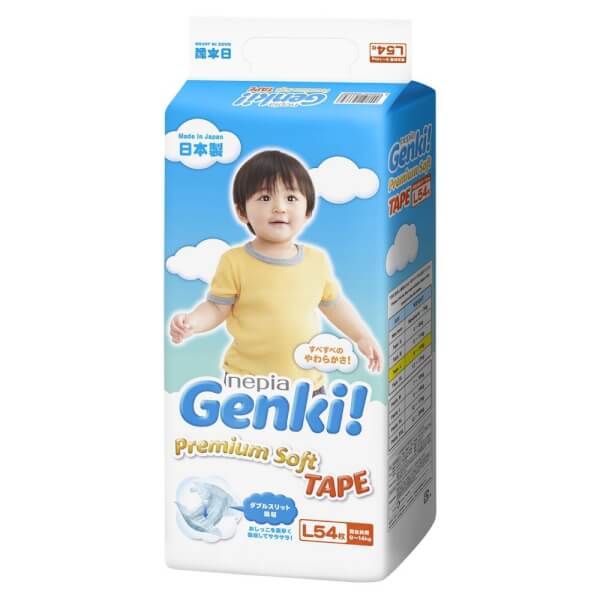 Combo 8 Bỉm tã dán Genki size L 54 miếng (9-14kg)