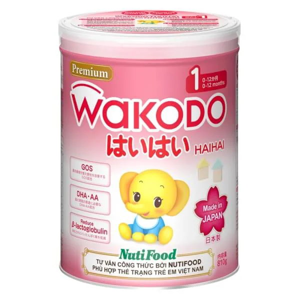 Sữa bột WAKODO HAIHAI 1, 0-12 tháng tuổi, 810g