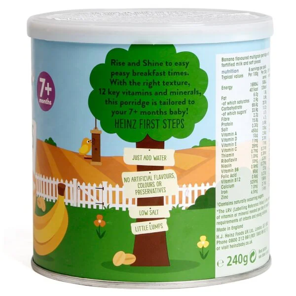 Bột (cháo) ăn dặm yến mạch Heinz - Chuối