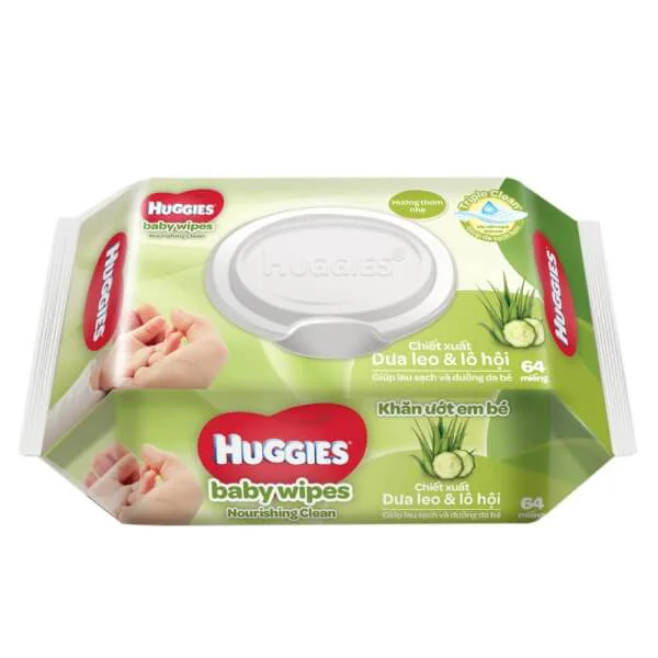 Khăn ướt Huggies - Lô Hội 64 Miếng