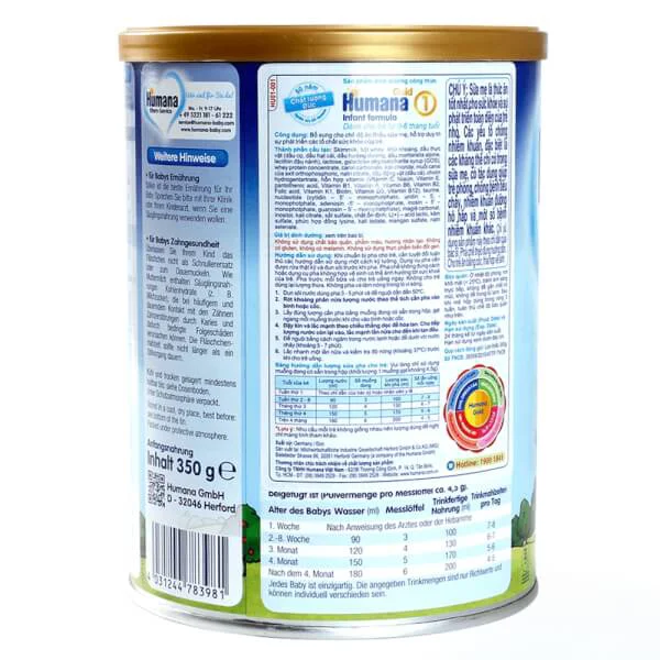 Combo 2 lon Sữa Humana Gold số 1 350g (0-6 tháng)