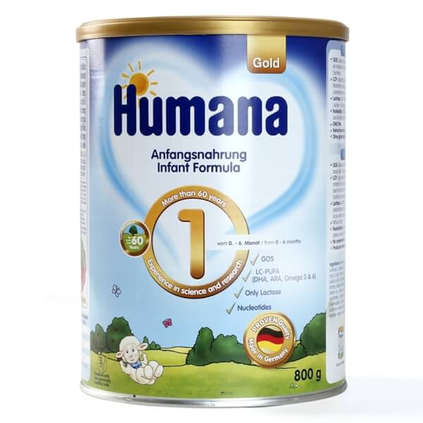 Combo 2 lon Sữa Humana Gold số 1 800g (0-6 tháng)