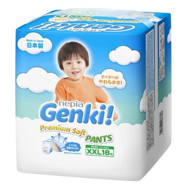 Combo 5 Tã quần Nhật Bản cao cấp Genki (XXL, 18 miếng)