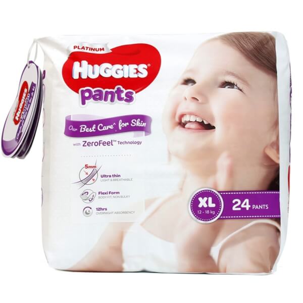 Bỉm tã quần siêu cao cấp Huggies Platinum size XL 24 miếng (12-18kg)