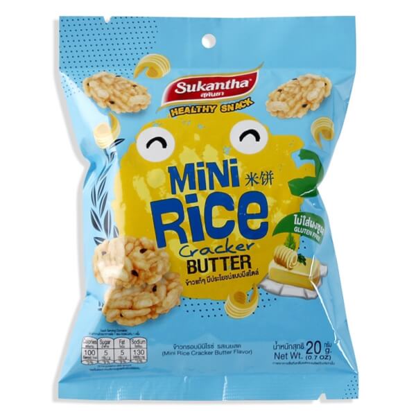 Bánh Snack Thái Mini Rice vị Bơ, 20g