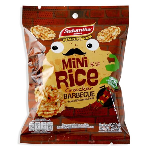 Bánh Snack Thái Mini Rice vị Barbecue, 20g