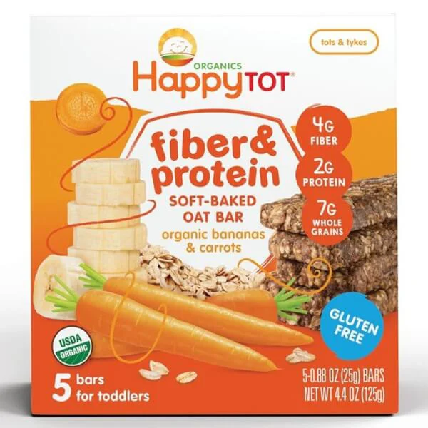 Bánh nướng hữu cơ vị chuối và cà rốt dạng thanh Happy Tot Organic