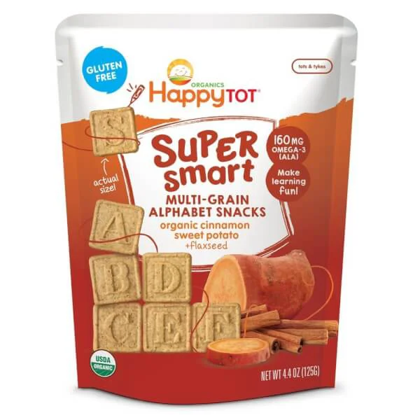 Bánh snack chữ cái vị quế, khoai lang và hạt lanh Happy Tot Organic