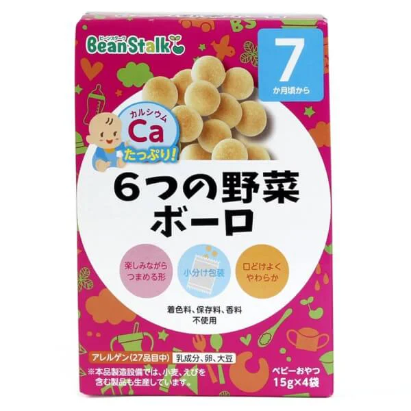 Bánh trứng bolo 6 vị rau Beanstalk Nhật, 60g