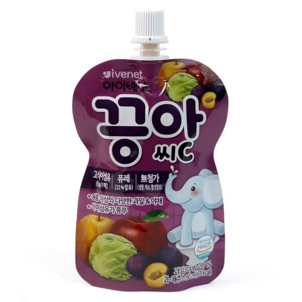 Combo 4 Nước ép trái cây Ivenet Puree C (táo, lê, mận, bắp cải) 80ml