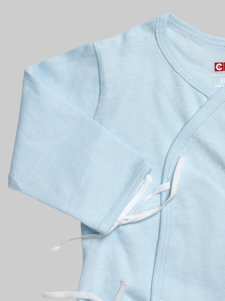 Áo sơ sinh cột dây tay dài CF I049005 Xanh dương