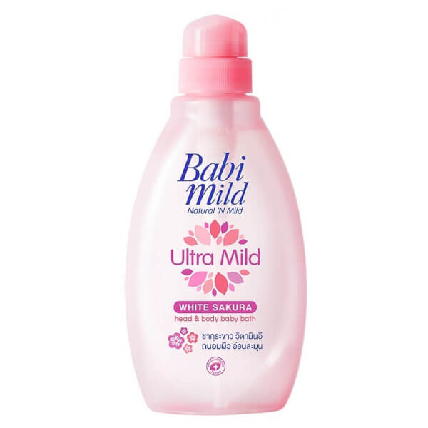 Sữa tắm gội trẻ em Babi Mild White Sakura chai 200ml