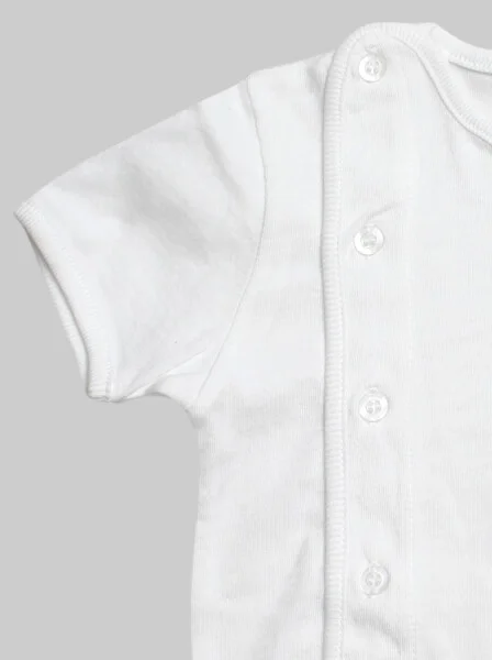 Áo sơ sinh cài chéo tay ngắn CF I049002 Trắng