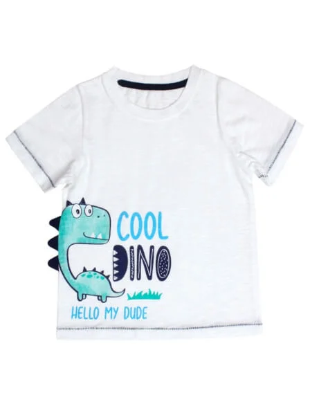 Áo thun bé trai tay ngắn CF B069025 Trắng