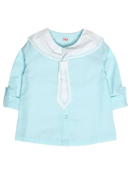 Áo vải bé gái tay dài CF G069021 Xanh