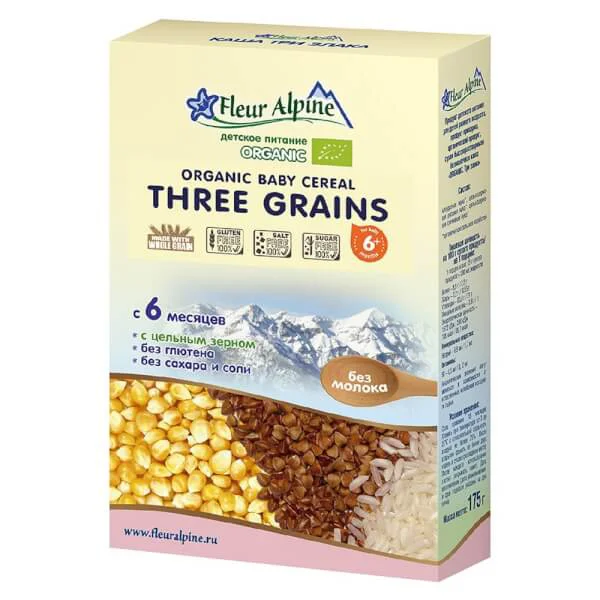 Bột Organic ba loại hạt nguyên cám 175g