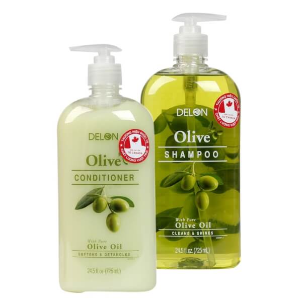 Combo Dầu Gội và Dầu Xả Delon với tinh dầu Olive