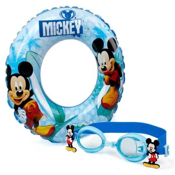 Combo Phao Mickey và kính bơi xanh
