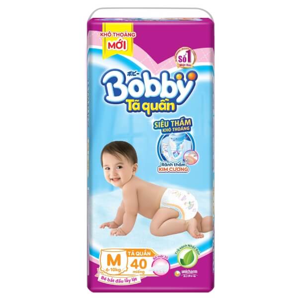 Tã quần Bobby Fresh M, 6-10kg, 40 miếng