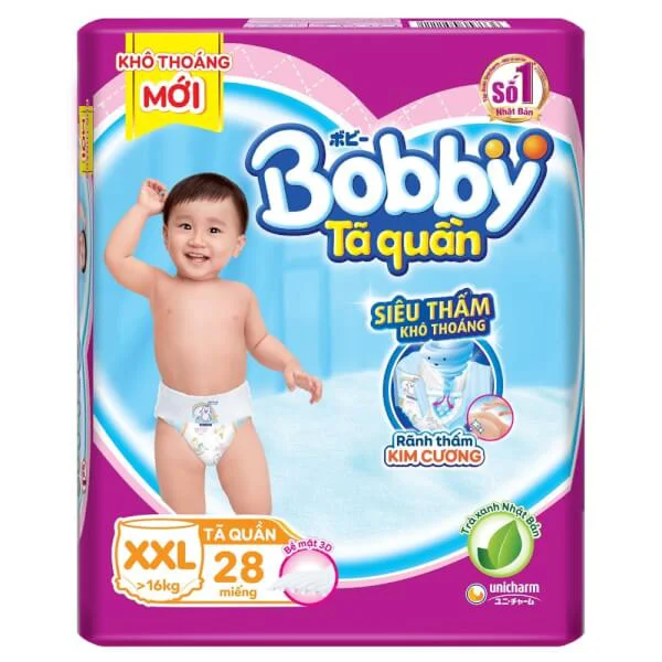 Tã quần Bobby Fresh XXL, trên 16 kg, 28 miếng