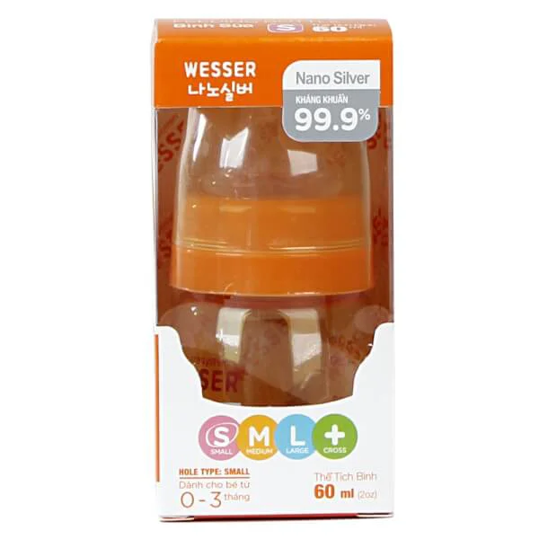 Bình sữa cổ thường Wesser 60ml