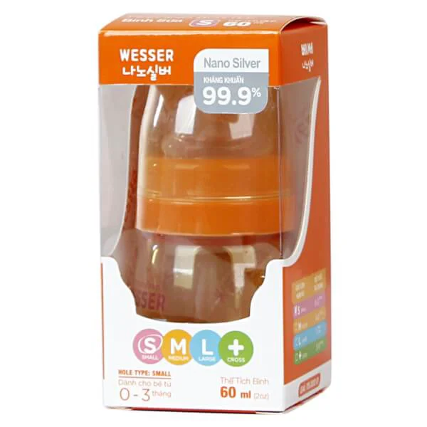 Bình sữa cổ thường Wesser 60ml