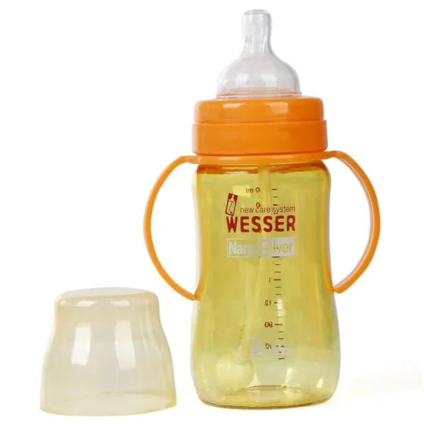 Bình sữa cổ rộng có ống hút Wesser 260ml