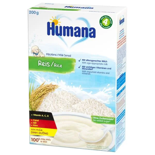 Bột dinh dưỡng ăn dặm Humana Gạo sữa - Humana Milchbrei Reis