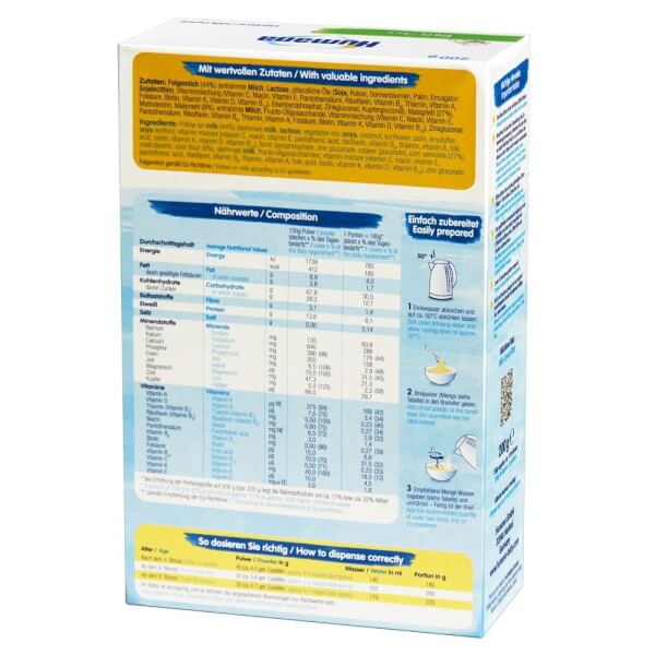 Bột dinh dưỡng ăn dặm Humana Gạo sữa - Humana Milchbrei Reis