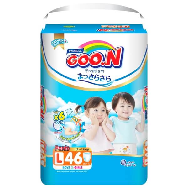 Combo 7 gói bỉm tã quần Goon Premium size L 46 miếng (9-14kg)