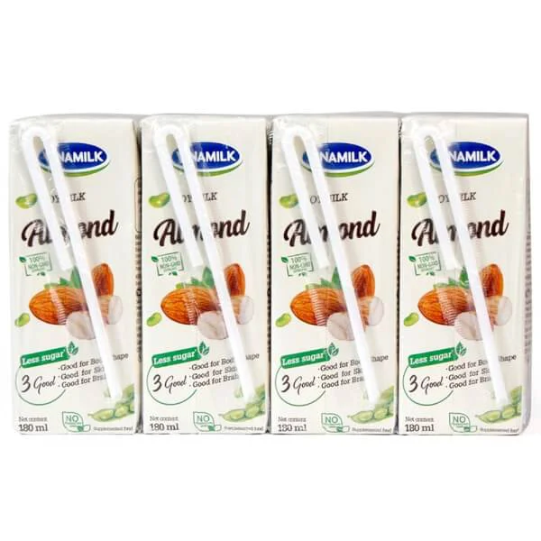 Sữa Đậu Nành Hạnh nhân Vinamilk 180ml - Lốc 4 hộp