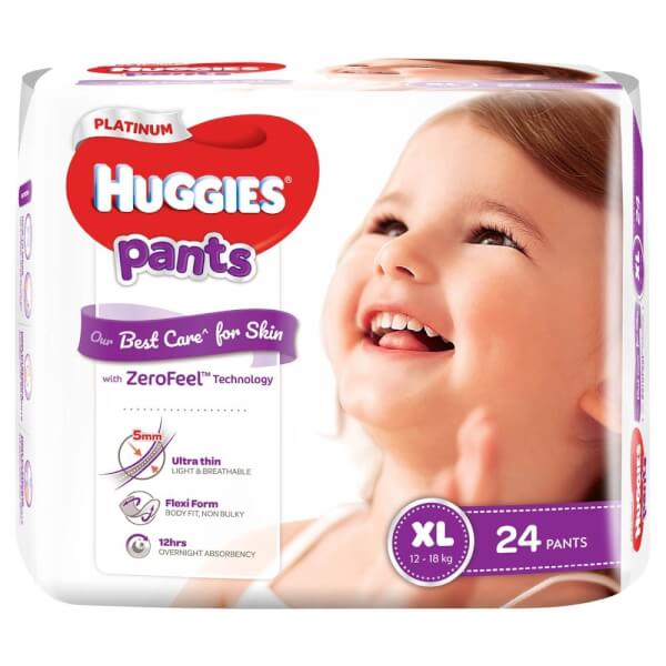 Bỉm tã quần siêu cao cấp Huggies Platinum size XL 24 miếng (12-18kg)