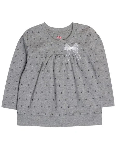 Áo thun bé gái tay dài CF G089011 Xám