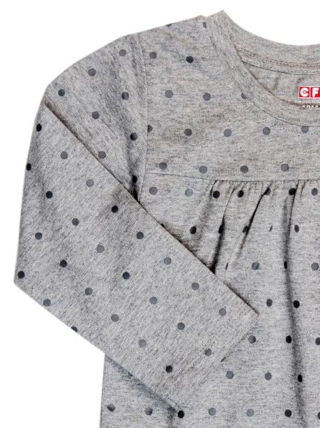 Áo thun bé gái tay dài CF G089011 Xám