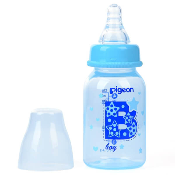 Bình sữa Pigeon nhựa PP cao cấp bé trai Xanh, 120ml