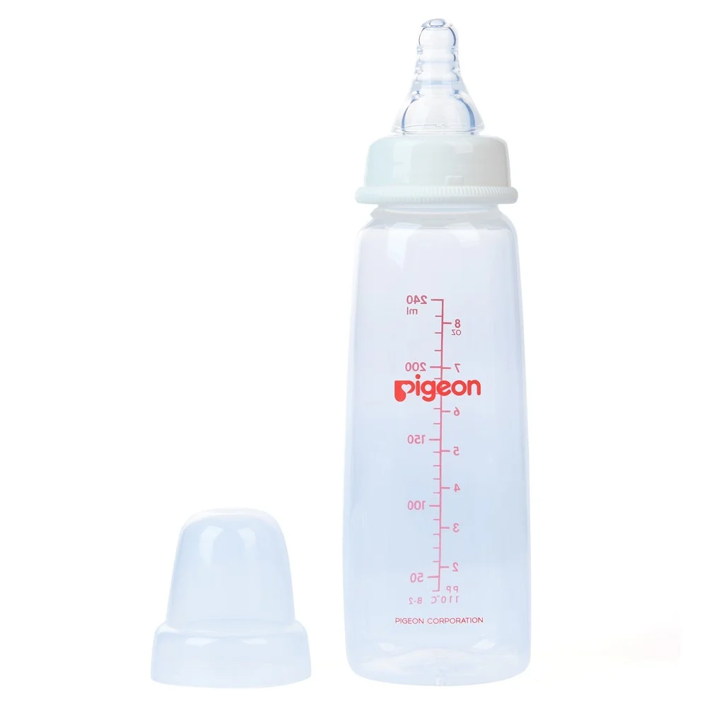 Bình sữa Pigeon nhựa PP BPA Free cổ hẹp vuông 240ml
