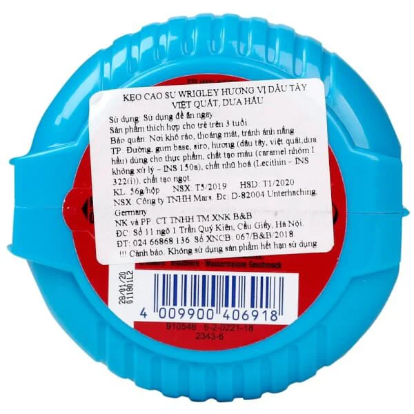 Kẹo cao su Wrigley hương vị dâu tây, việt quất, dưa hấu