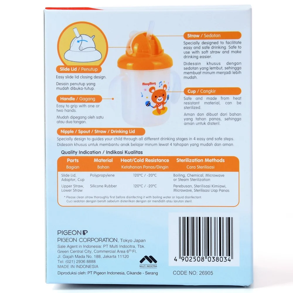 Ly MagMag ống hút Pigeon 180ml