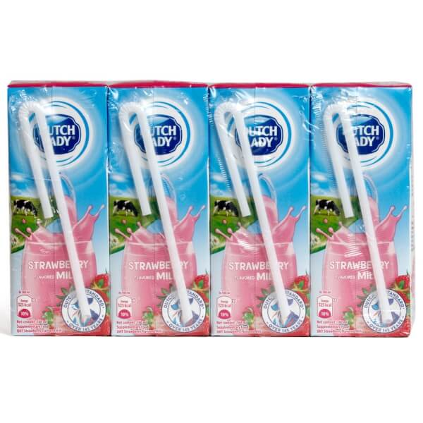 Sữa tiệt trùng hương dâu Dutch Lady 180ml  - Lốc 4 hộp