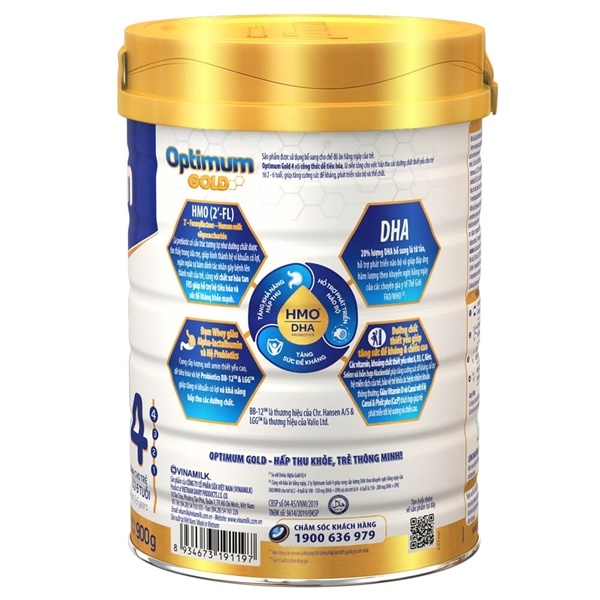 Combo 3 lon Sữa Vinamilk Optimum Gold 4 900g (2-6 tuổi)