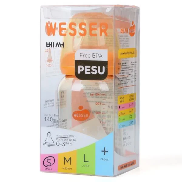 Combo 2 Bình sữa Wesser PESU 140ml